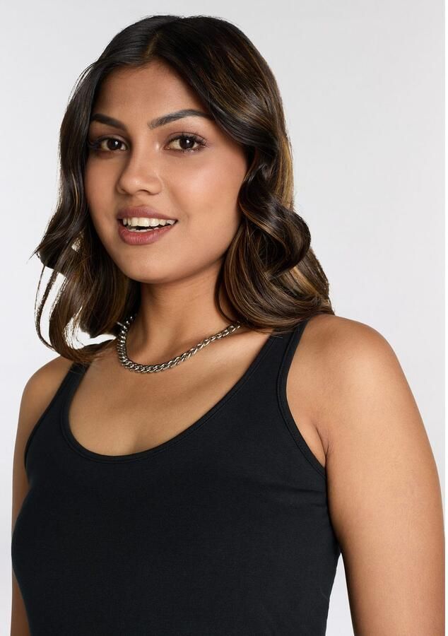 Laura Scott Lange top met stretchaandeel (set 2-delig 2 stuks) - Foto 2