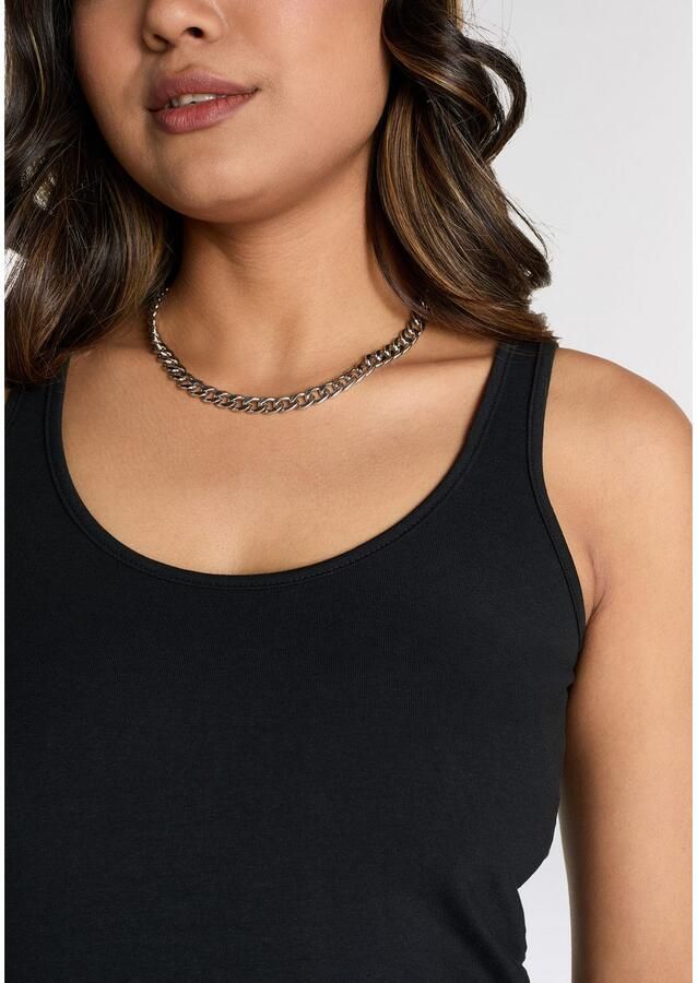 Laura Scott Lange top met stretchaandeel (set 2-delig 2 stuks)