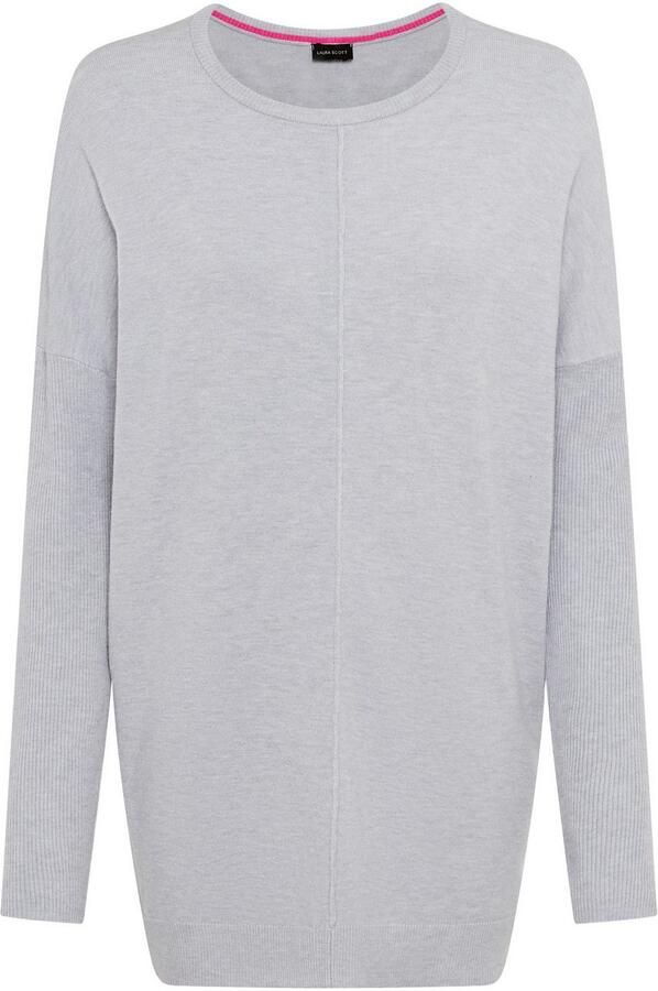 Laura Scott Lange trui Fijn breisel in losse vorm met zijspliten - Foto 5