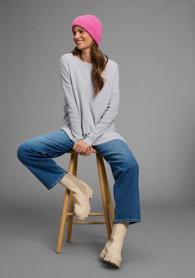 Laura Scott Lange trui Fijn breisel in losse vorm met zijspliten - Foto 4