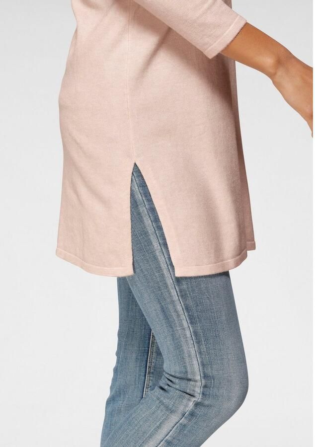 Laura Scott Lange trui Fijn breisel met boothals en zijsplit - Foto 3