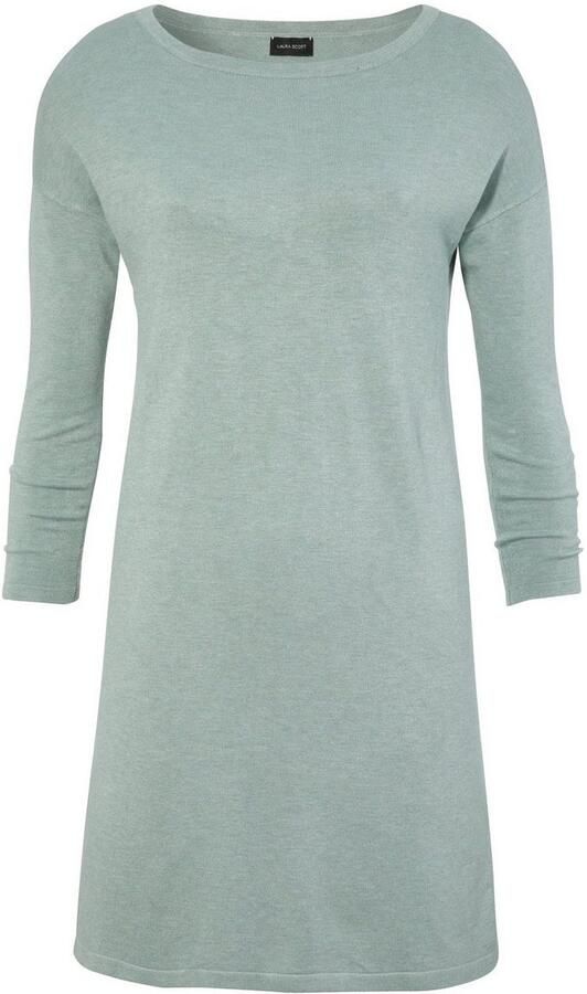 Laura Scott Lange trui Fijn breisel met boothals en zijsplit - Foto 6