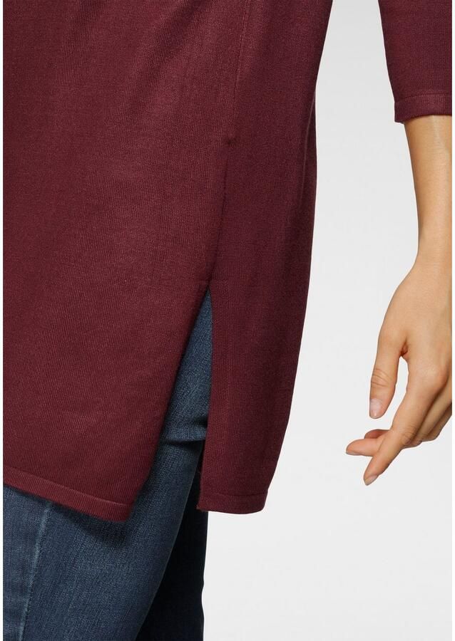 Laura Scott Lange trui Fijn breisel met boothals en zijsplit - Foto 2