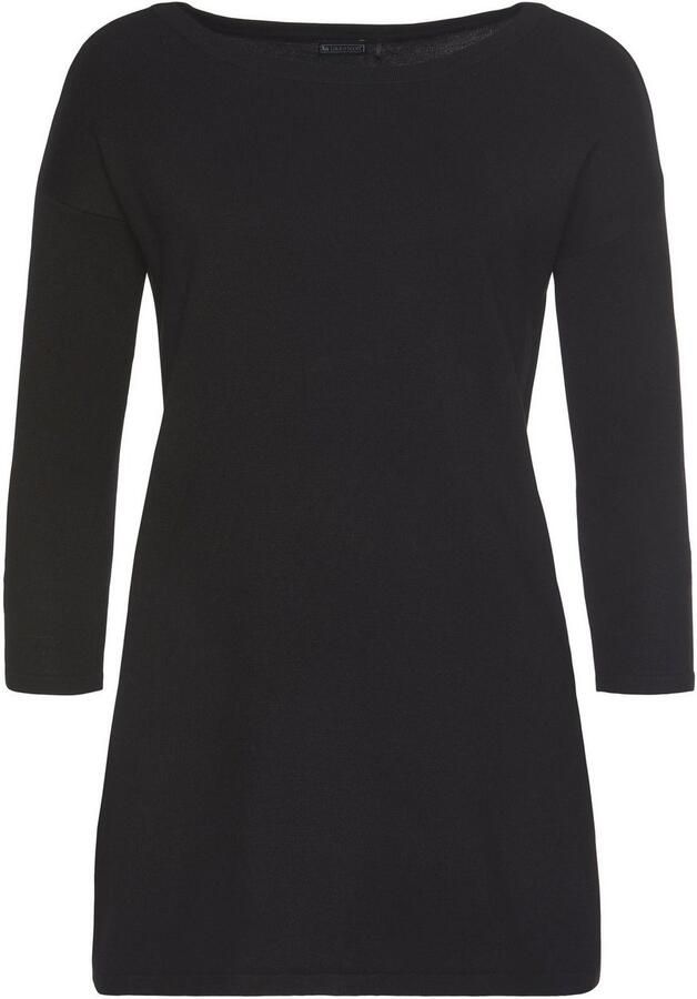 Laura Scott Lange trui Fijn breisel met boothals en zijsplit - Foto 7