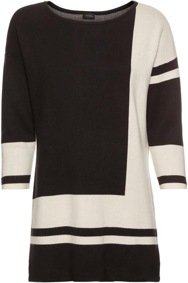 Laura Scott Lange trui met geometrisch jacquardpatroon - Foto 5