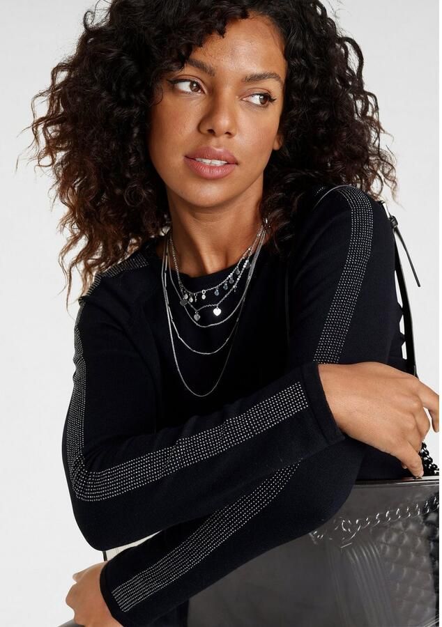 Laura Scott Lange trui met glitterstenen en zij-splits - Foto 2