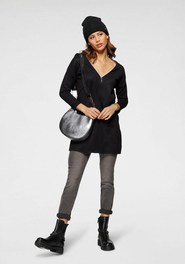 Laura Scott Lange trui met ritssluiting detail en 3 4 mouwen - Foto 5