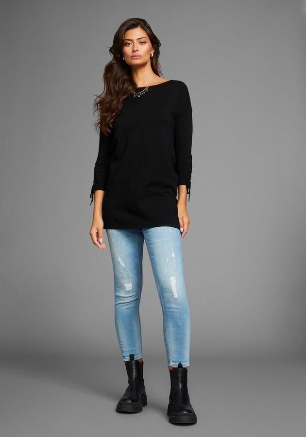 Laura Scott Lange trui met veters aan de mouw en boothals - Foto 5