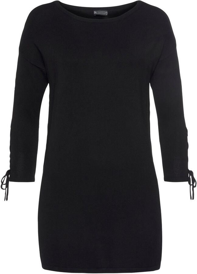 Laura Scott Lange trui met veters aan de mouw en boothals