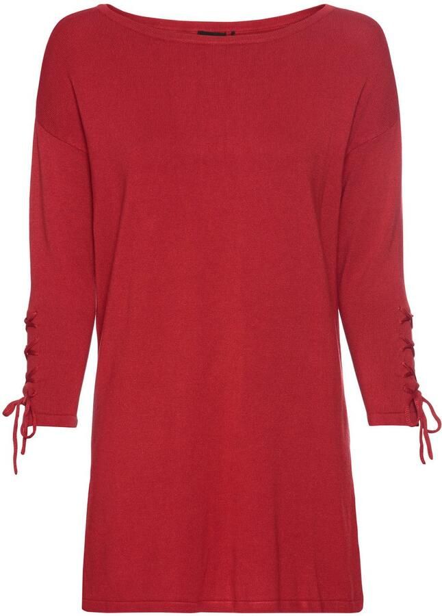 Laura Scott Lange trui met veters aan de mouw en boothals