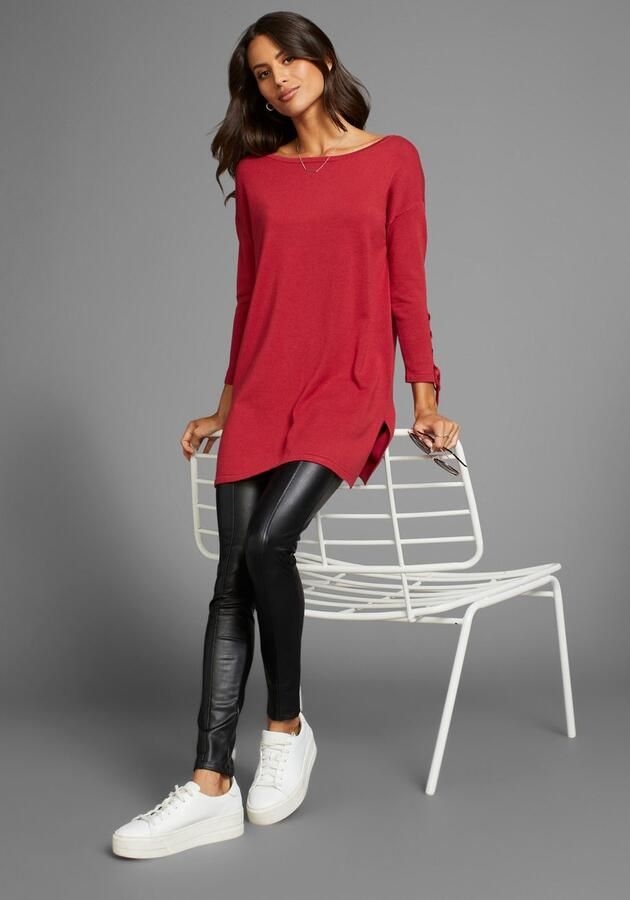 Laura Scott Lange trui met veters aan de mouw en boothals - Foto 5