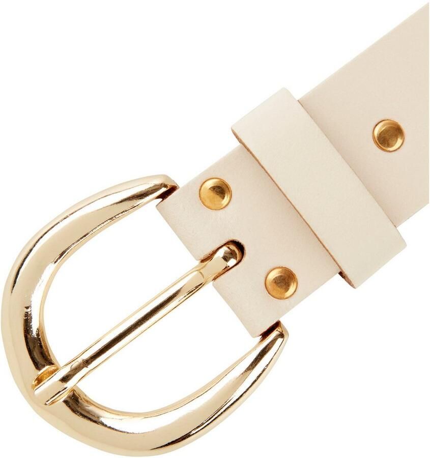 Laura Scott Leren riem met goudkleurige ronde gesp nieuw