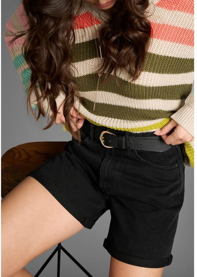 Laura Scott Leren riem met goudkleurige ronde gesp nieuw - Foto 3