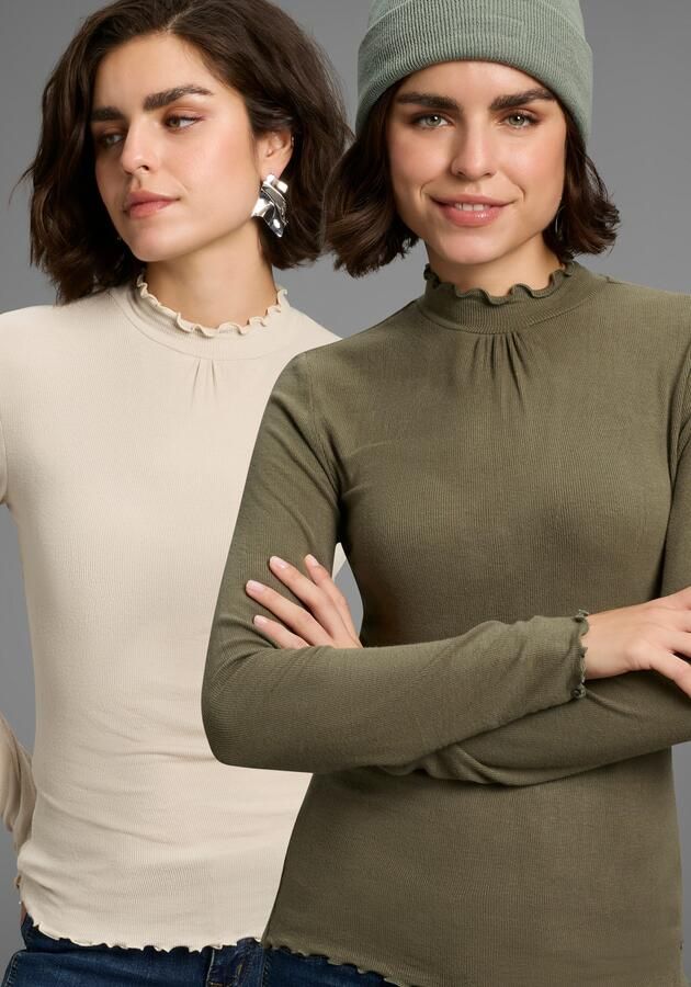 Laura Scott Longsleeve geribbeld met ruches nieuwe collectie (set 2-delig) - Foto 6