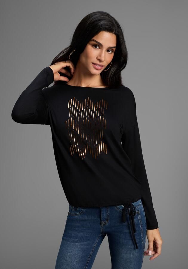 Laura Scott Longsleeve met grafische folieprint nieuwe collectie - Foto 6