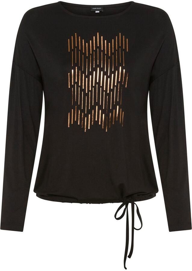 Laura Scott Longsleeve met grafische folieprint nieuwe collectie