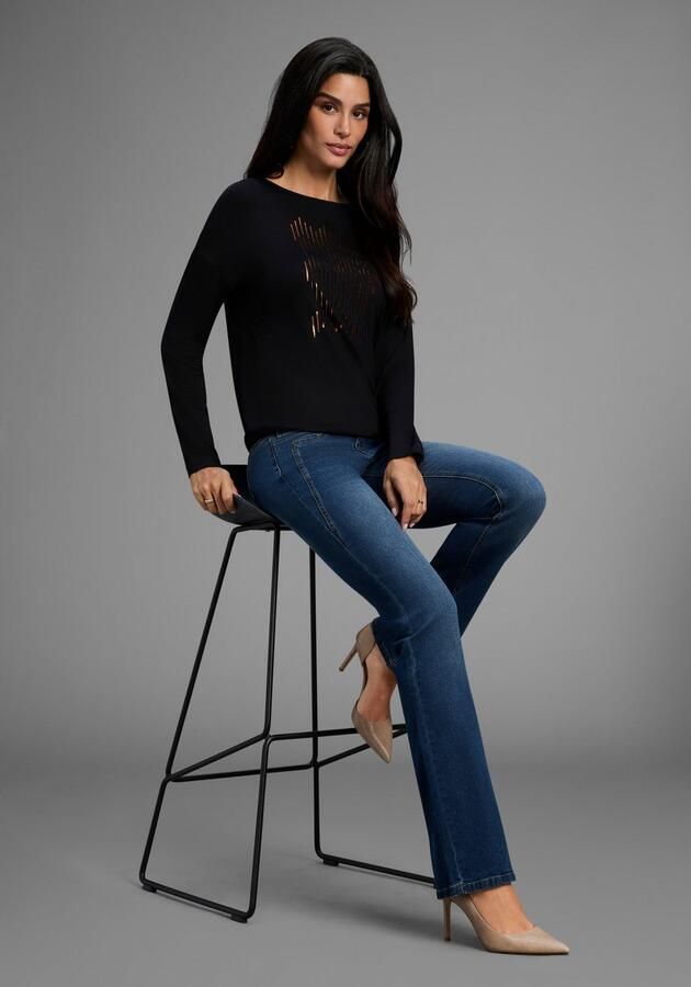 Laura Scott Longsleeve met grafische folieprint nieuwe collectie - Foto 5