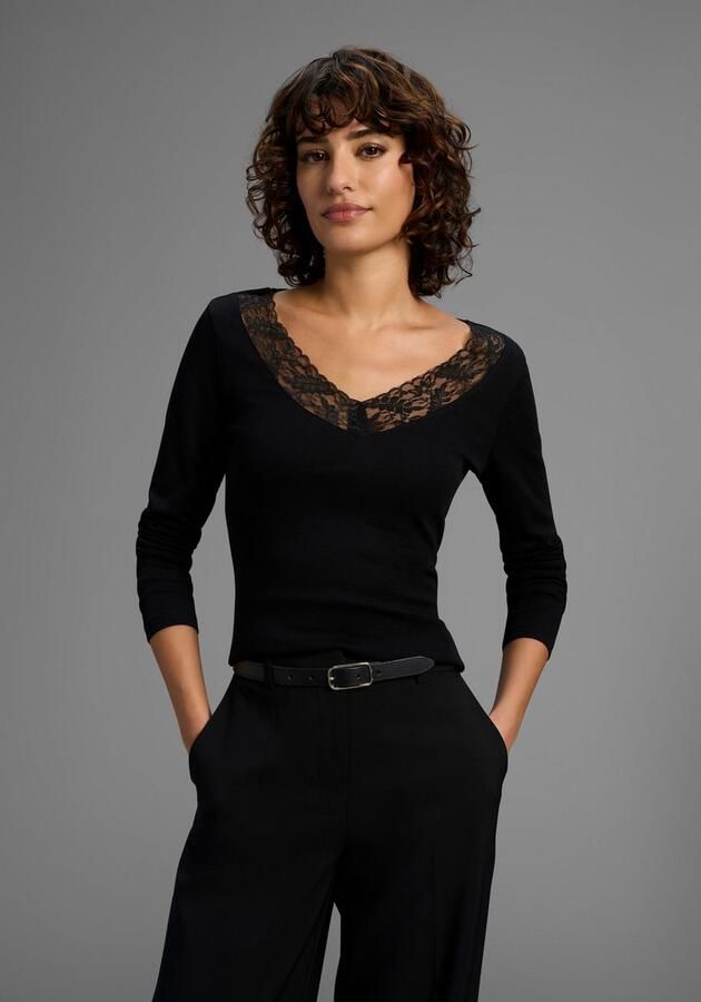 Laura Scott Longsleeve met mooie kanten rand nieuwe collectie (set 2-delig)