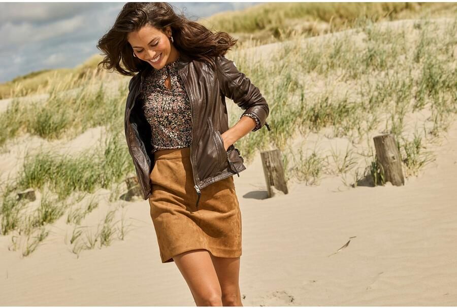 ALPENBLITZ Leren jack Athene van zacht lamsnappa leer figuurvolgende snit kort - Foto 6