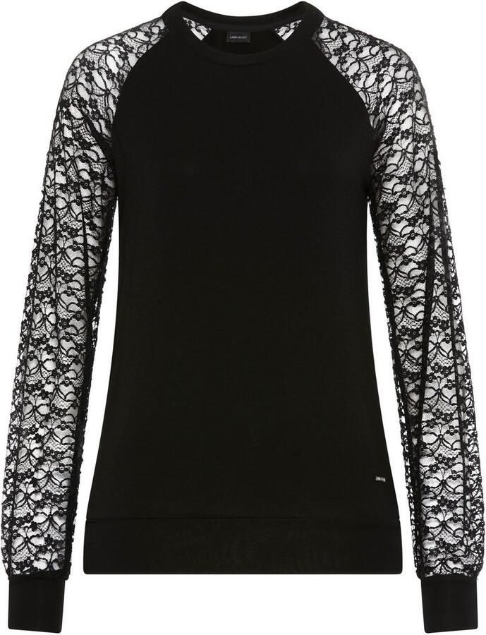 Laura Scott Longsleeve sportieve mouwvorm met kant nieuwe collectie