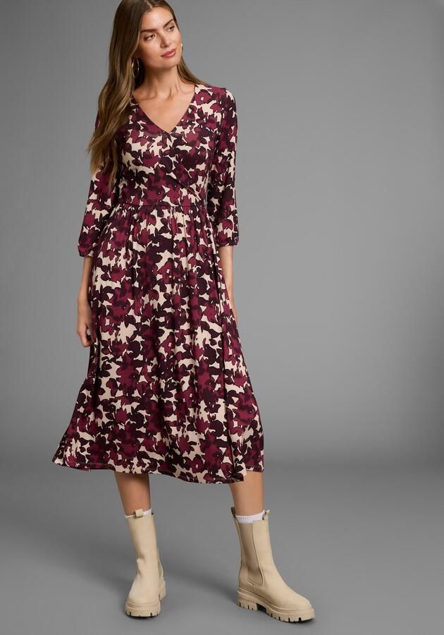 Laura Scott Midi-jurk elegant bloe patroon van viscose-mix nieuwe collectie - Foto 9