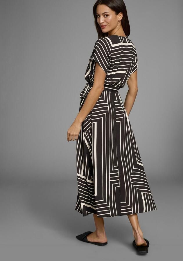 Laura Scott Midi-jurk in trendy maxi-streepdesign (2-delig Inclusief stoffen riem) - Foto 4