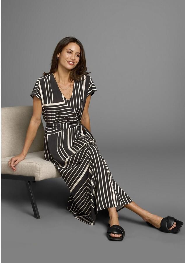 Laura Scott Midi-jurk in trendy maxi-streepdesign (2-delig Inclusief stoffen riem) - Foto 3