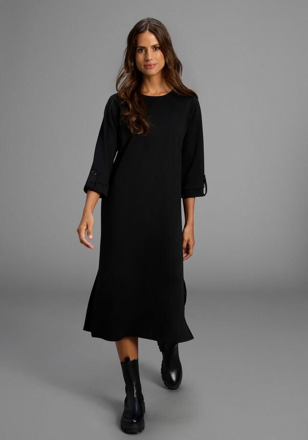 Laura Scott Midi-jurk van milano-ribstof de perfecte basic nieuwe collectie