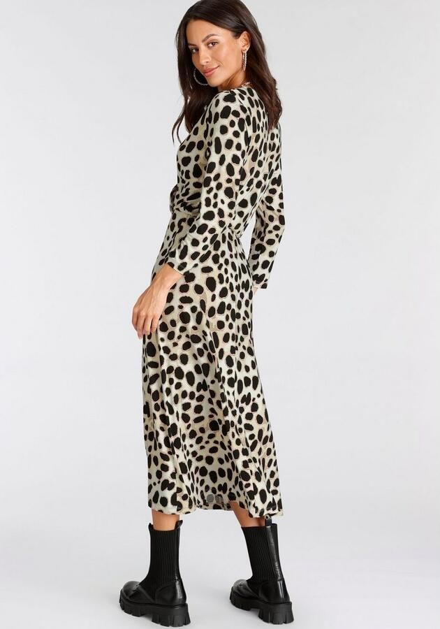 Laura Scott Midi-jurk voor chique gelegenheden kuitlang feminin van viscosemix - Foto 3