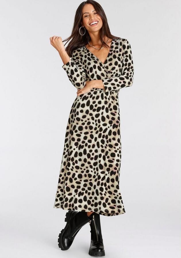 Laura Scott Midi-jurk voor chique gelegenheden kuitlang feminin van viscosemix - Foto 4