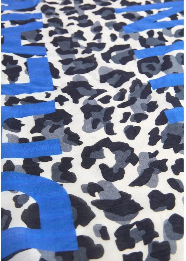 Laura Scott Modieus sjaaltje in sjaalvorm met trendy leo-allover- & heldere belettering nieuw - Foto 2