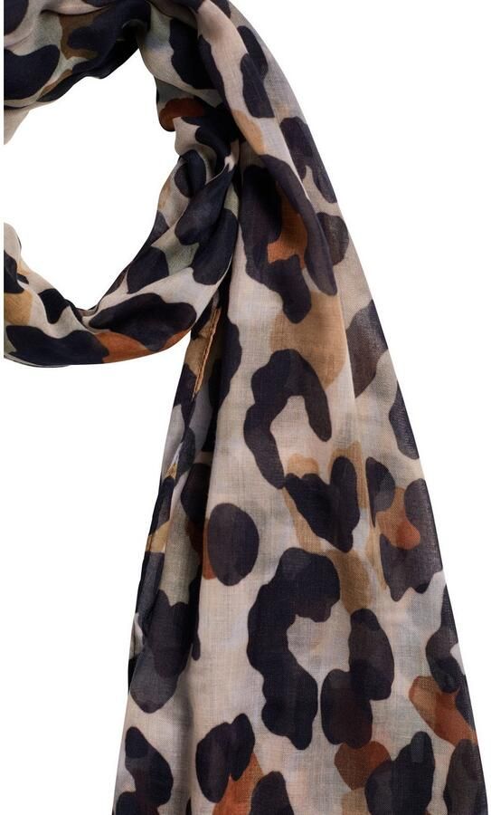 Laura Scott Modieus sjaaltje in sjaalvorm met trendy leo-allover-print - Foto 3