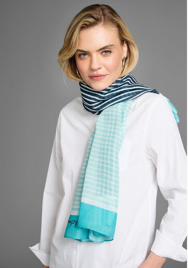 Laura Scott Modieus sjaaltje in trendy streep- & tekstontwerp nieuw - Foto 2