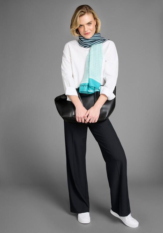 Laura Scott Modieus sjaaltje in trendy streep- & tekstontwerp nieuw - Foto 5