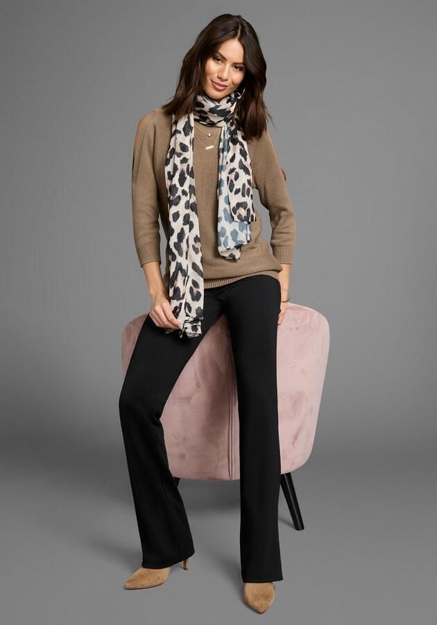 Laura Scott Modieus sjaaltje met trendy luipaard-alloverdruk nieuw