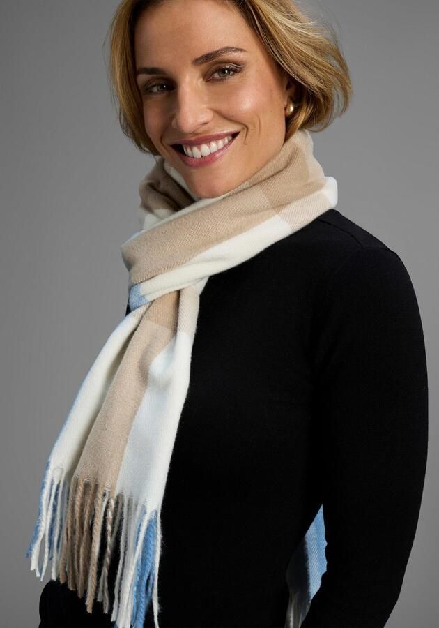 Laura Scott Modieuze sjaal in klassiek ruitdessin in modieuze kleurencombinaties nieuw