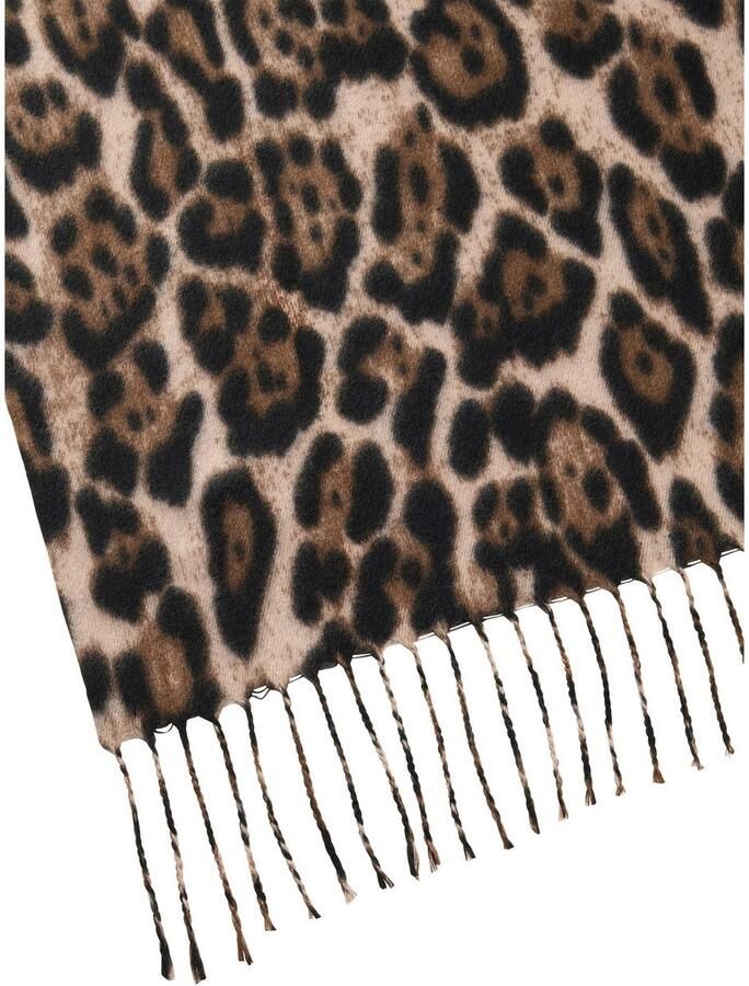 Laura Scott Modieuze sjaal in trendy luipaarddesign met franjes nieuw - Foto 4