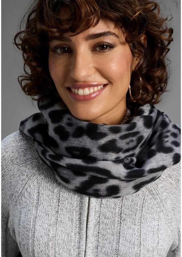 Laura Scott Modieuze sjaal in trendy luipaarddesign met franjes nieuw - Foto 2