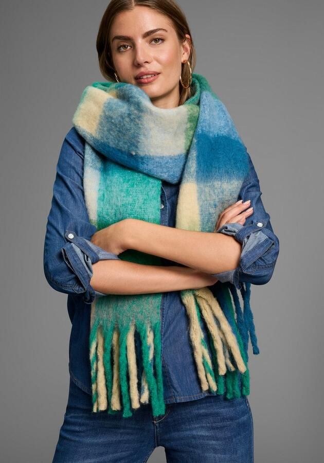 Laura Scott Modieuze sjaal in trendy ruitdesign in maxi-lengte in nieuwe kleurencombinatie - Foto 2