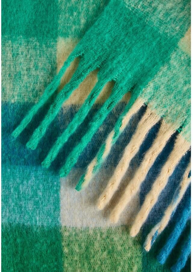 Laura Scott Modieuze sjaal in trendy ruitdesign in maxi-lengte in nieuwe kleurencombinatie