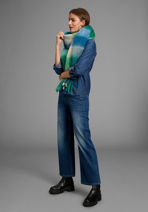 Laura Scott Modieuze sjaal in trendy ruitdesign in maxi-lengte in nieuwe kleurencombinatie - Foto 3