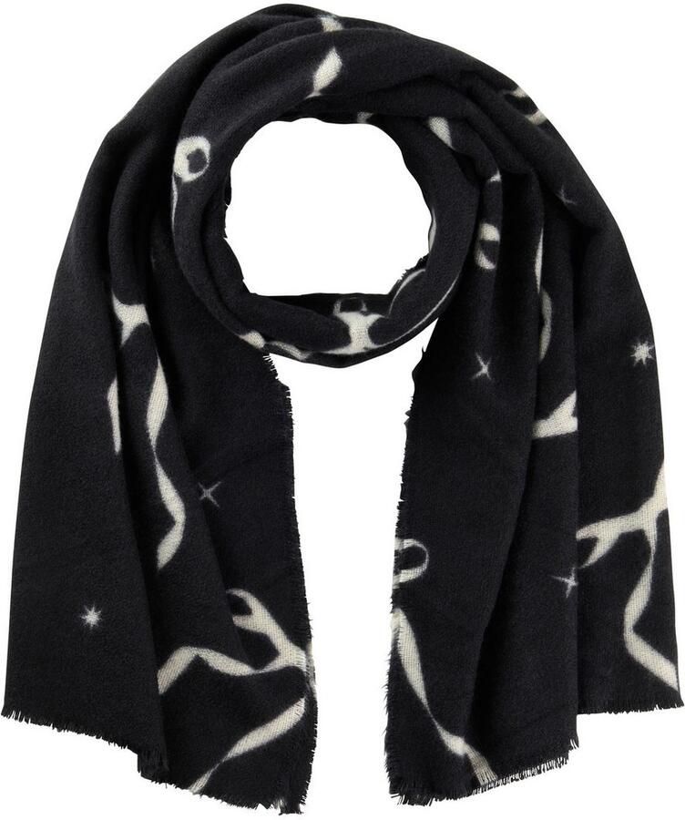 Laura Scott Modieuze sjaal met schattig strikken & sterren patroon nieuw