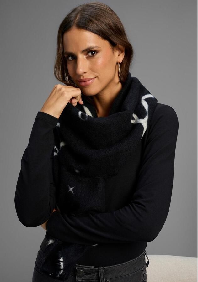 Laura Scott Modieuze sjaal met schattig strikken & sterren patroon nieuw - Foto 3