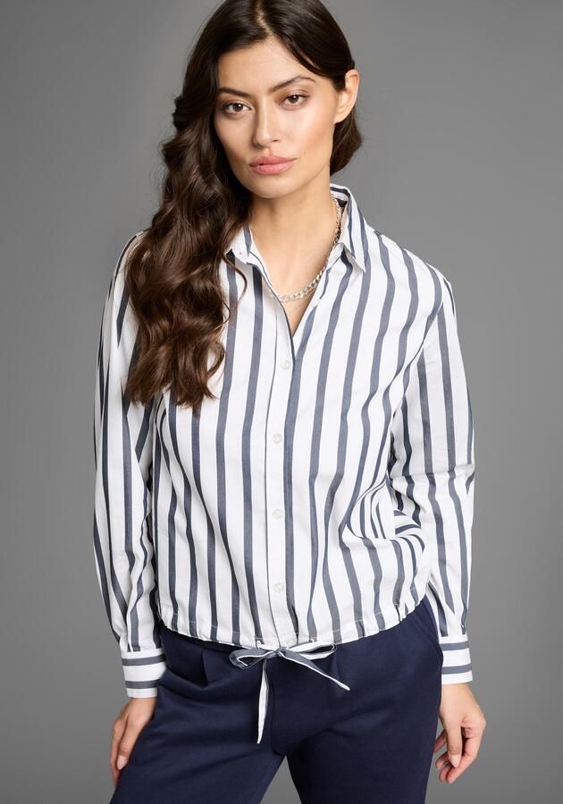 Laura Scott Overhemdblouse in verkorte vorm met bindband - Foto 7