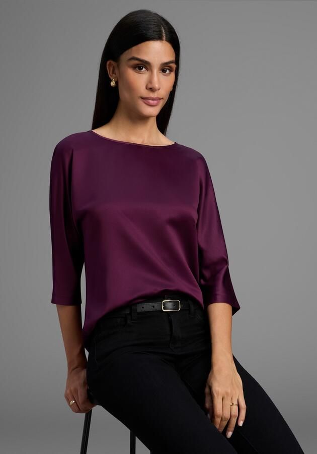 Laura Scott Satijnen blouse elegante blouse met wijde mouwen nieuwe collectie - Foto 5