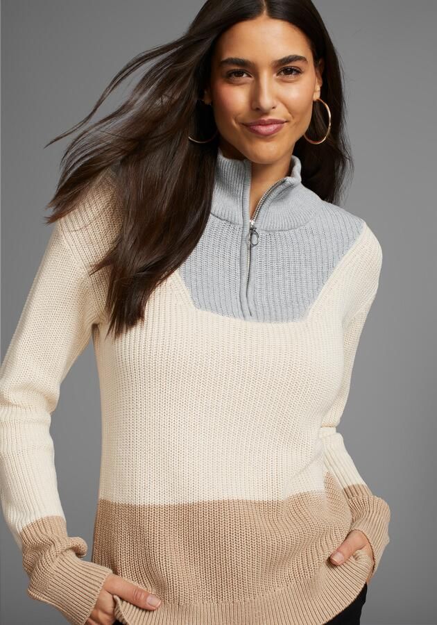 Laura Scott Schipperstrui met contrastkleurige details - Foto 6