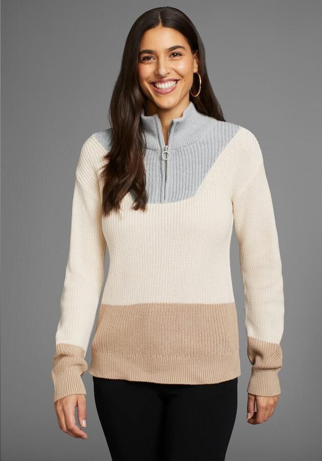 Laura Scott Schipperstrui met contrastkleurige details