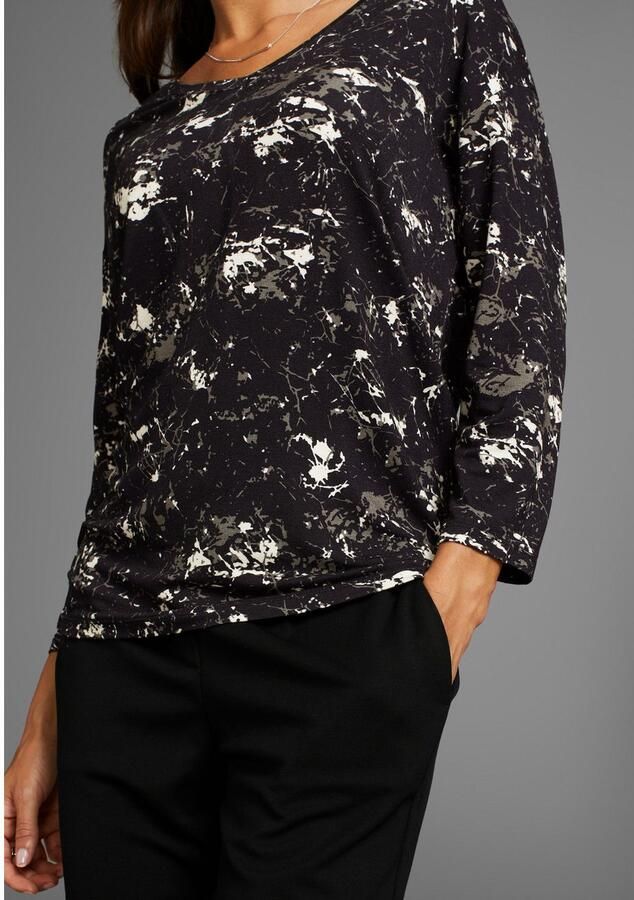 Laura Scott Shirt met 3 4-mouwen casual gesneden bedrukt v-hals - Foto 3