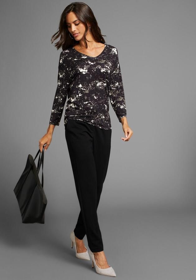 Laura Scott Shirt met 3 4-mouwen casual gesneden bedrukt v-hals - Foto 5