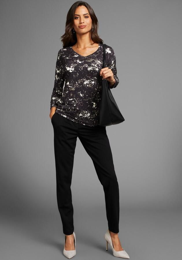 Laura Scott Shirt met 3 4-mouwen casual gesneden bedrukt v-hals - Foto 6